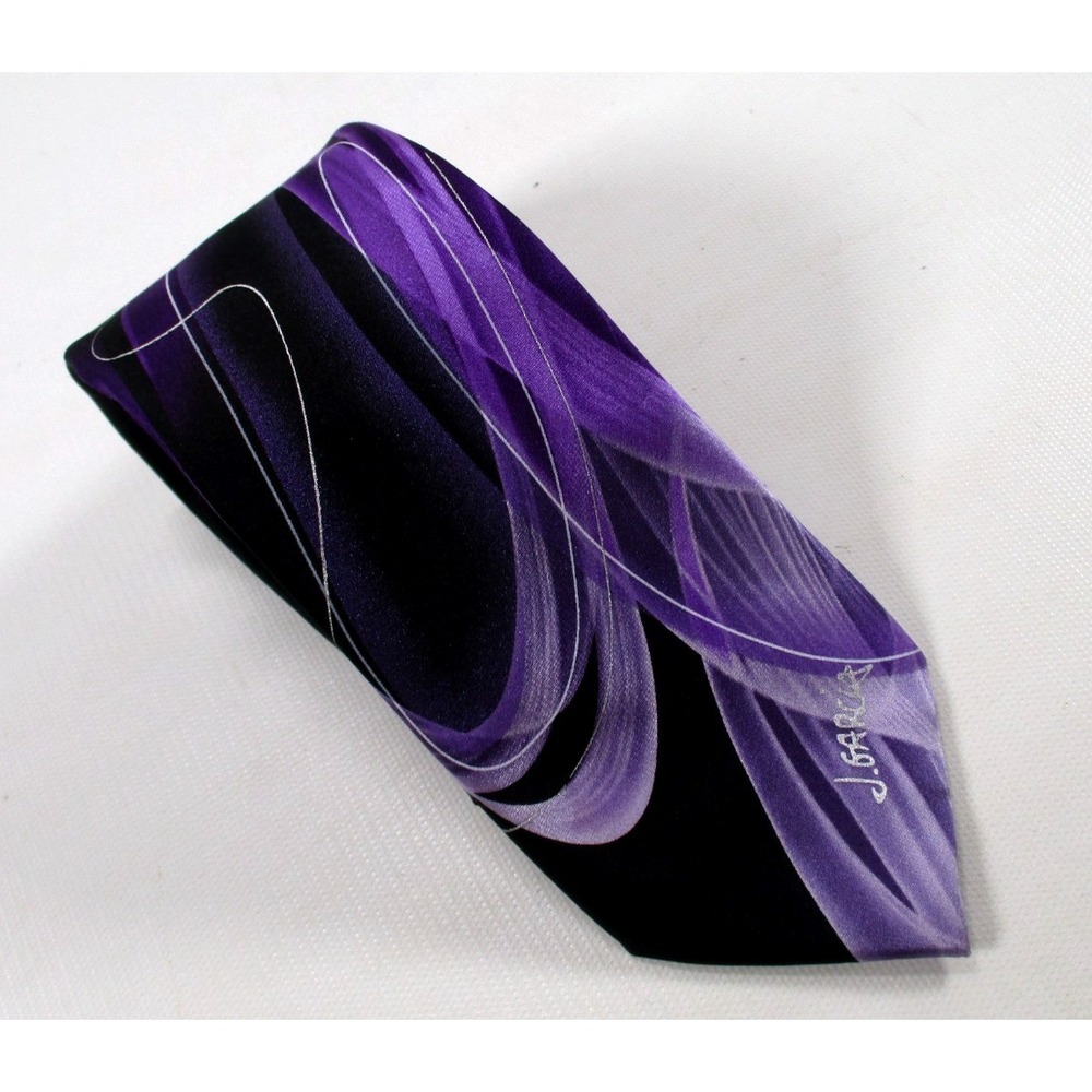 Jerry Garcia Lust Collector's Edition Men's Tie Black & Purple Signed 59"